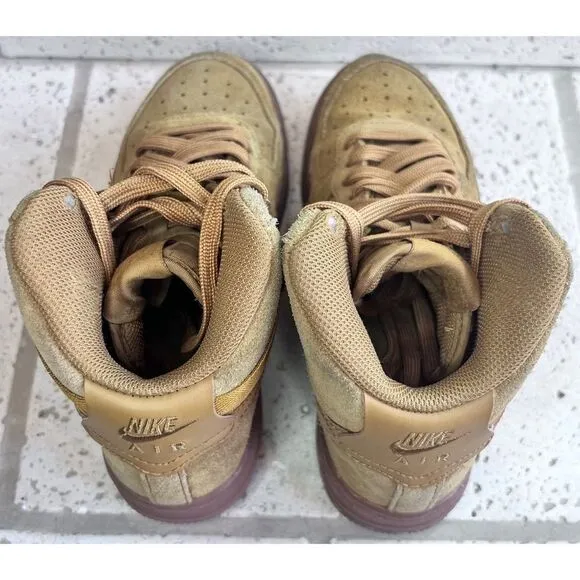 Youth Nike Air Force 1 High LV8 3 (GS) Shoe Size 5Y Wheat Gum Brown CK0262-700