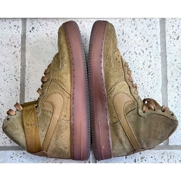 Youth Nike Air Force 1 High LV8 3 (GS) Shoe Size 5Y Wheat Gum Brown CK0262-700