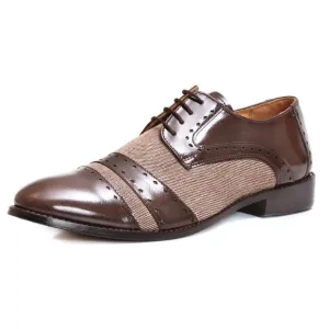 Yuma Leather, Textile Derby Style Dress Shoes