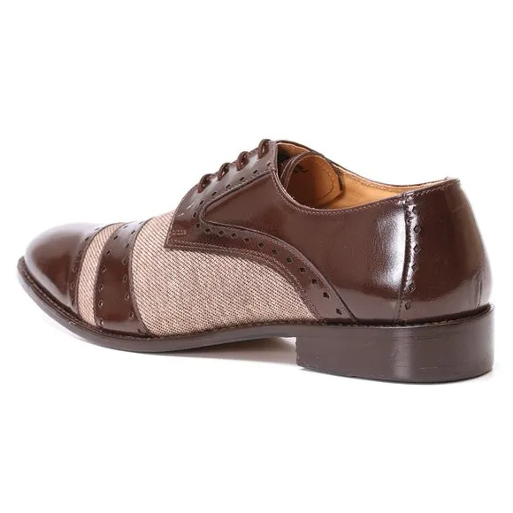 Yuma Leather, Textile Derby Style Dress Shoes