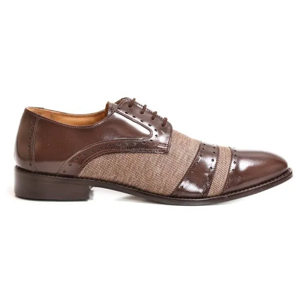 Yuma Leather, Textile Derby Style Dress Shoes