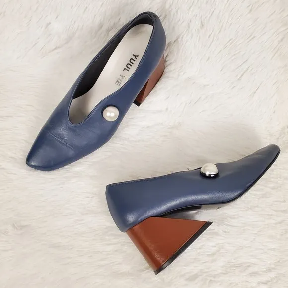 Yuul Yie Geometric Heel Pearl Pumps Size 37