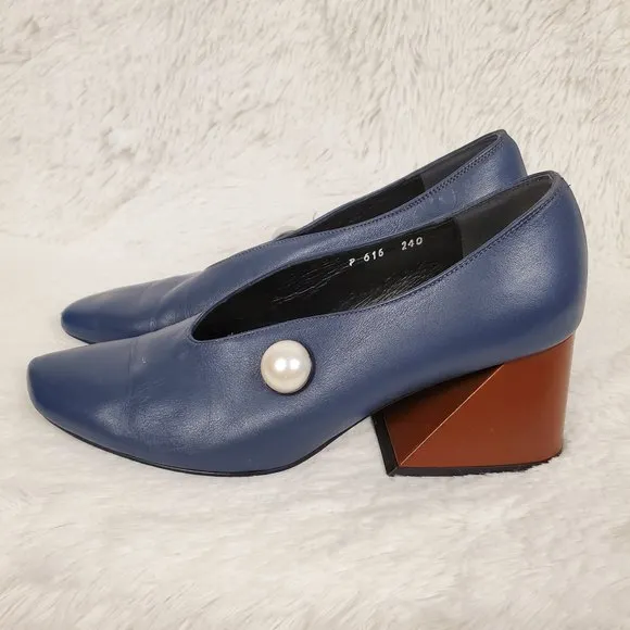 Yuul Yie Geometric Heel Pearl Pumps Size 37