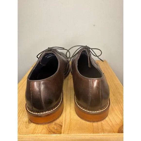 Zanzara Men's Patrice Lace Up Leather Almond Toe Oxford Shoes in Cognac Size 12