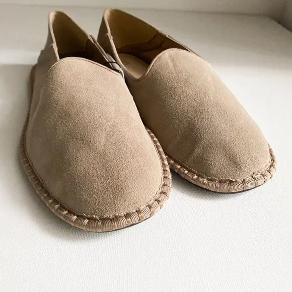 Zara Beige Suede Classic Simple Minimalist Flat Espdrilles 11
