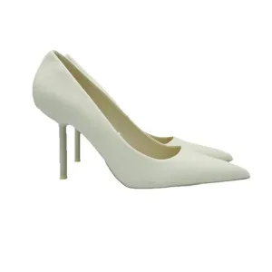Zara Heels Womens Size 8 EU39 White Leather Shoes Stiletto Pointy Toe Pumps Shoe