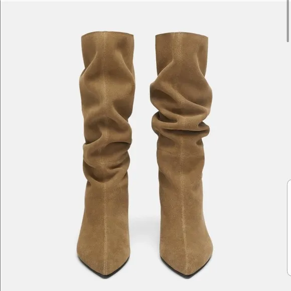 Zara high split leather  boots