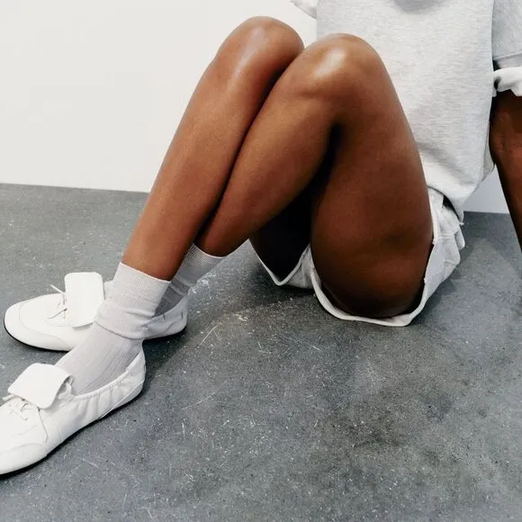 ZARA LACE-UP LOW HEEL LEATHER SHOES