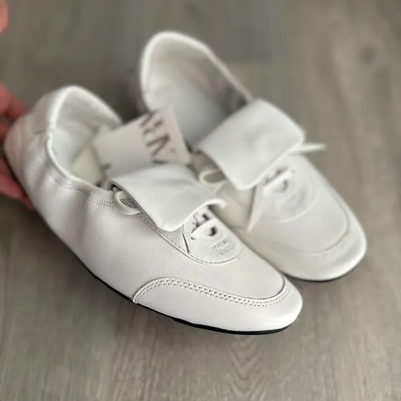 ZARA LACE-UP LOW HEEL LEATHER SHOES