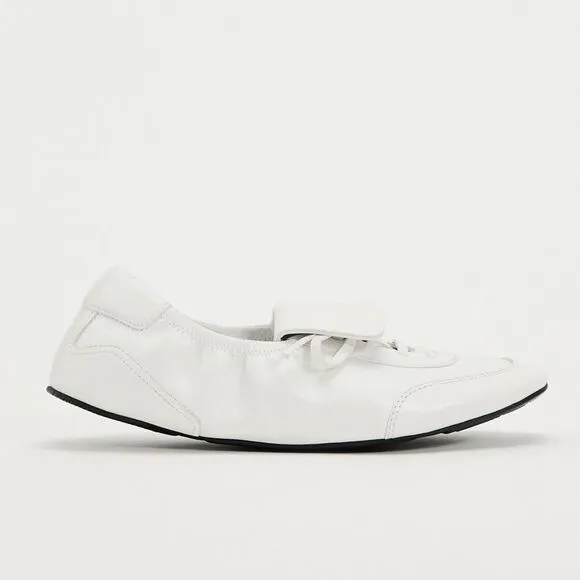 ZARA LACE-UP LOW HEEL LEATHER SHOES