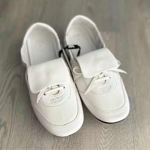 ZARA LACE-UP LOW HEEL LEATHER SHOES