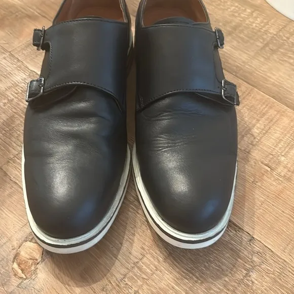 Zara Leather Strap w/Metal Closure Dress Shoes Men’s Sz-41 (10) Black/Tonal Sole