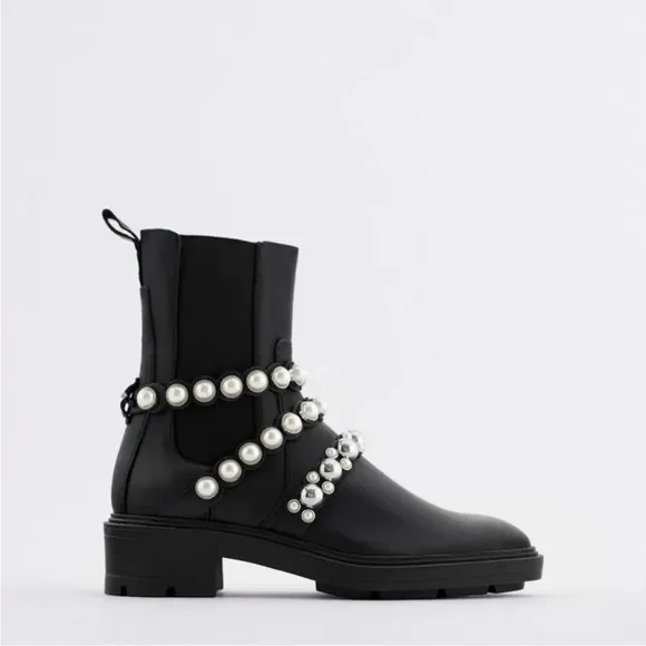 Zara pearl boots