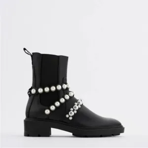 Zara pearl boots