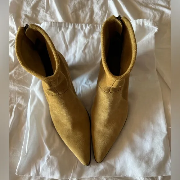 Zara soft split suede high heel ankle boots
