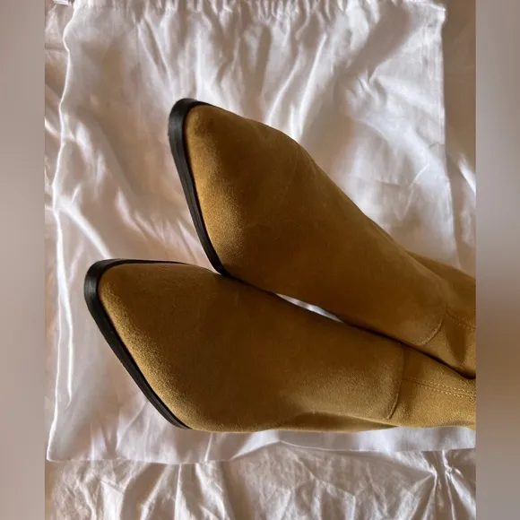 Zara soft split suede high heel ankle boots