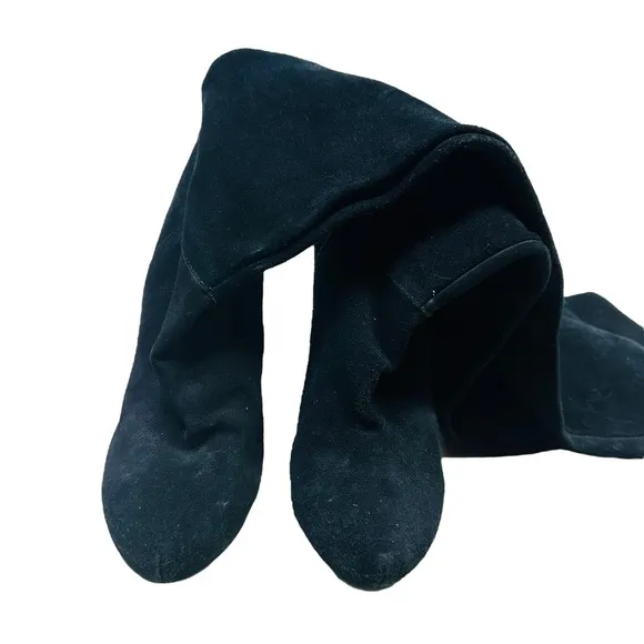 Zodiac Black Suede Over The Knee Stiletto Boots - Size 6
