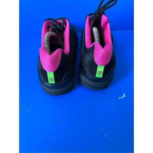 ZUMBA Womens Size 9.5Black Flex Classic Trainers Dance Shoes Z Slide-Impact Max